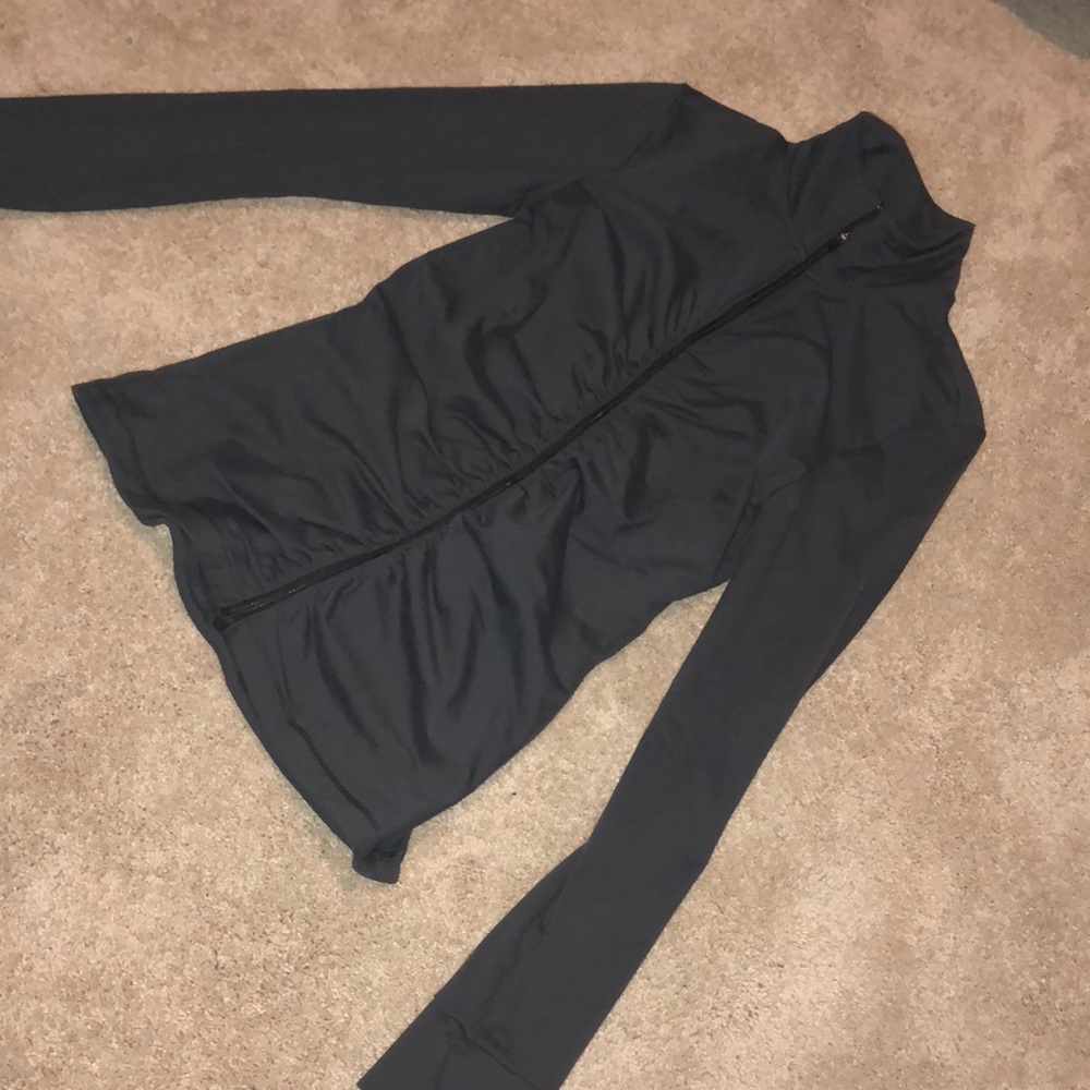 victoria secret gray workout zip up